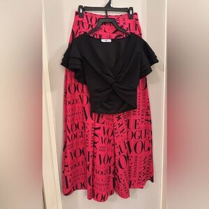 Vogue wide leg pants and crop top set